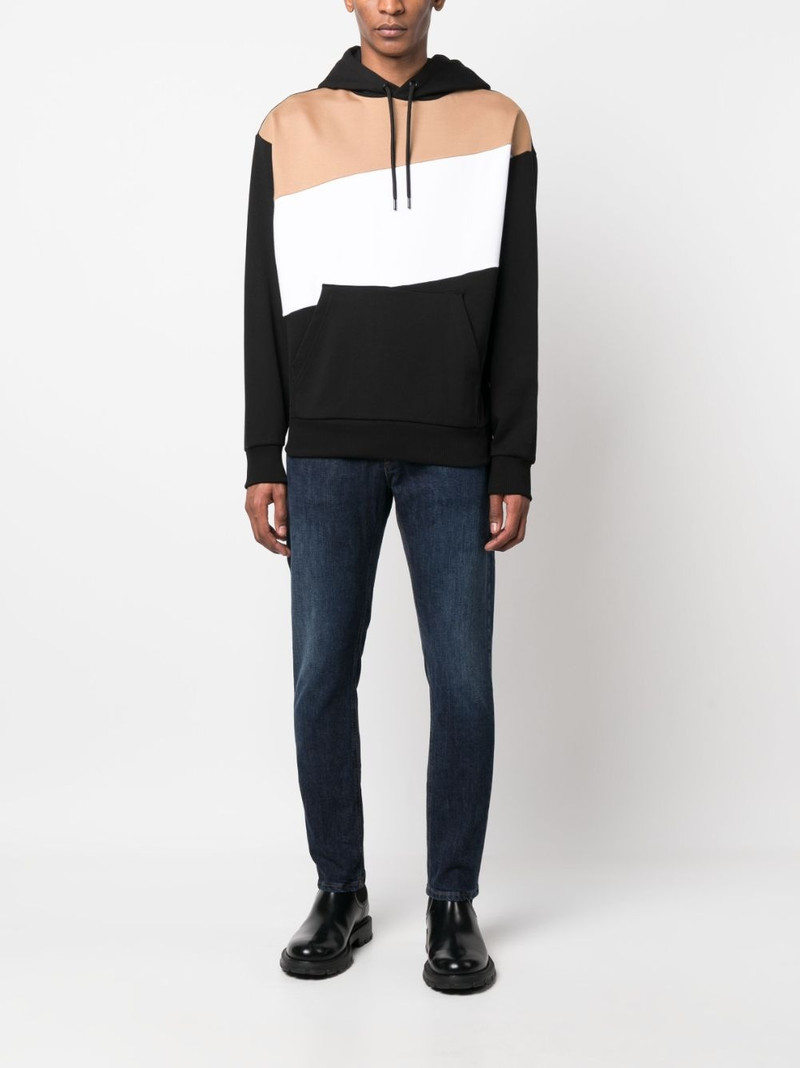 BOSS striped cotton hoodie outlook