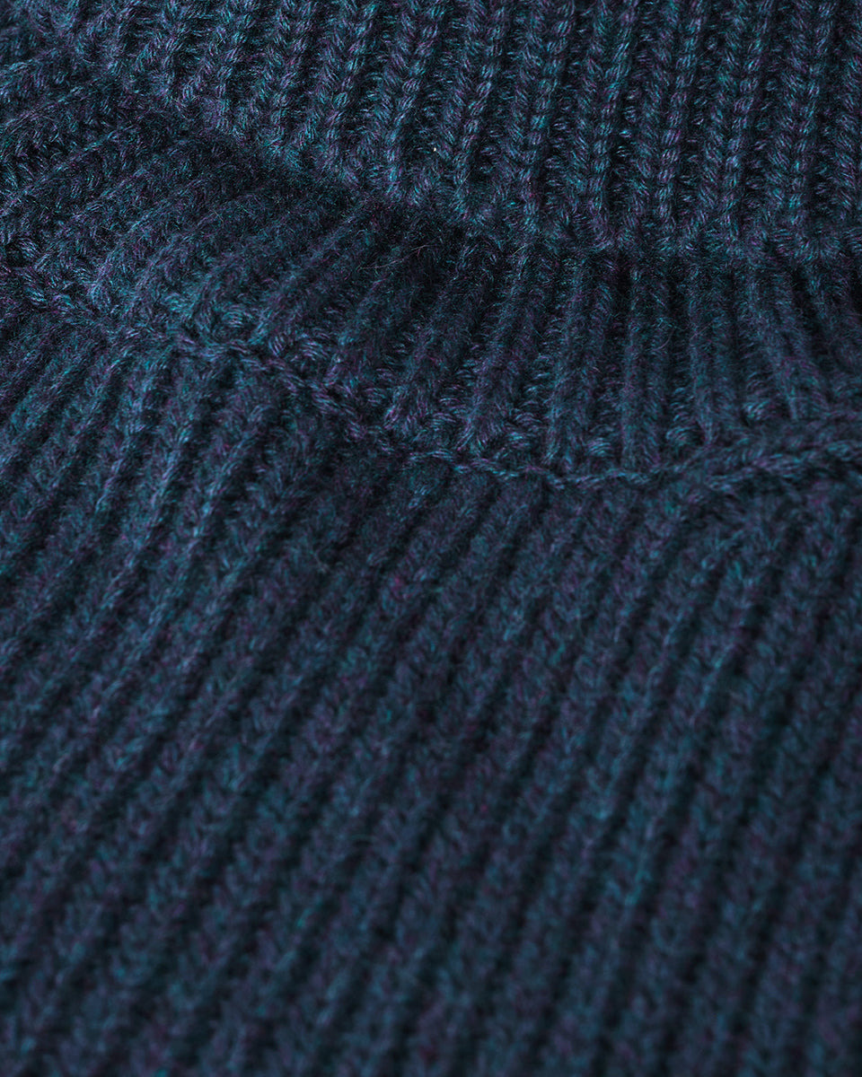 Roll-Collar Navy Cashmere Jumper - 6