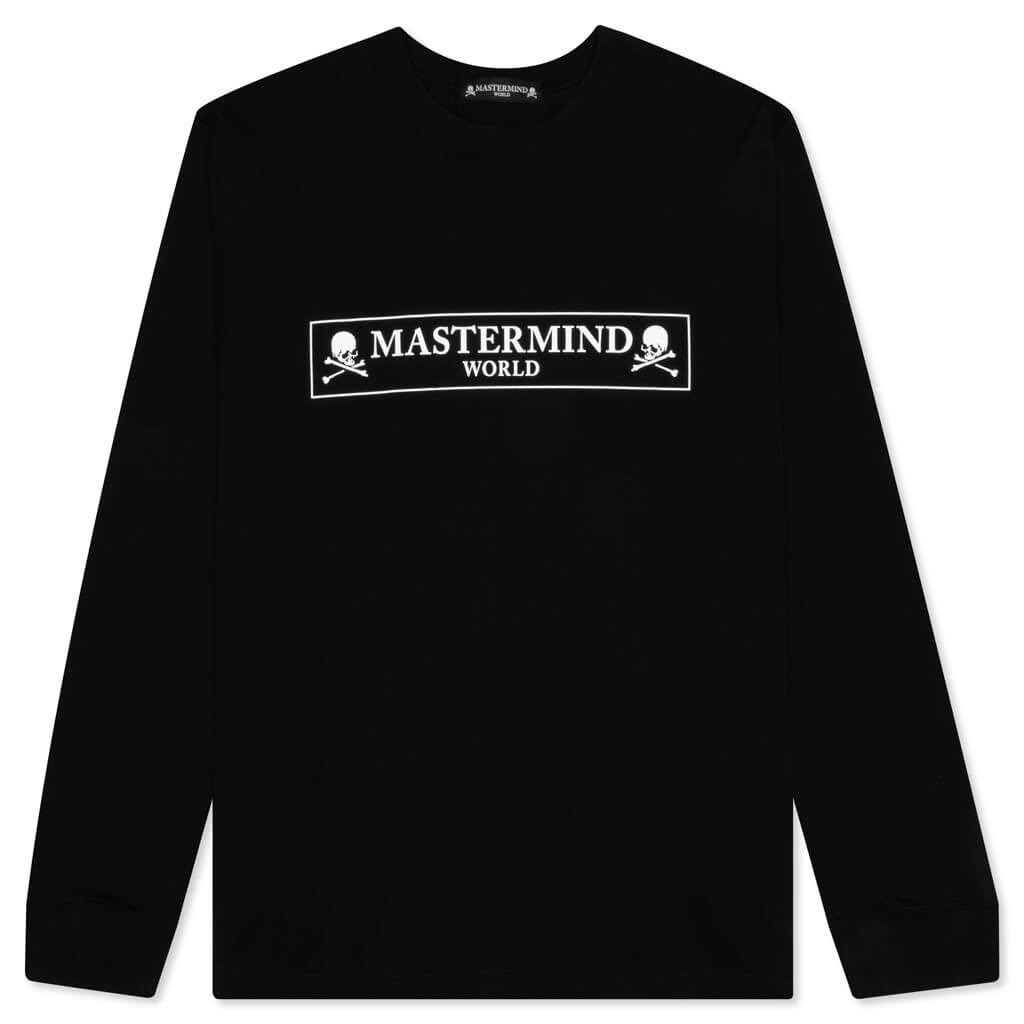MASTERMIND WORLD BOXED LOGO L/S T-SHIRT - BLACK - 1