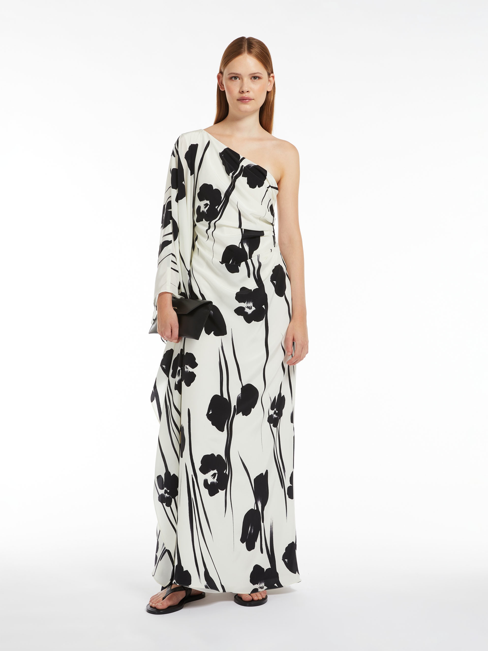 Max Mara JONNY Printed silk one-shoulder dress | REVERSIBLE
