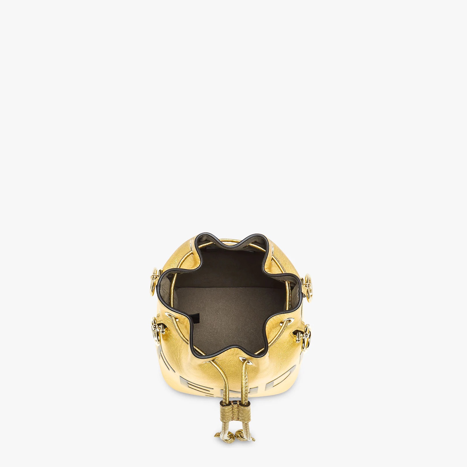 Gold laminated leather mini bag - 4
