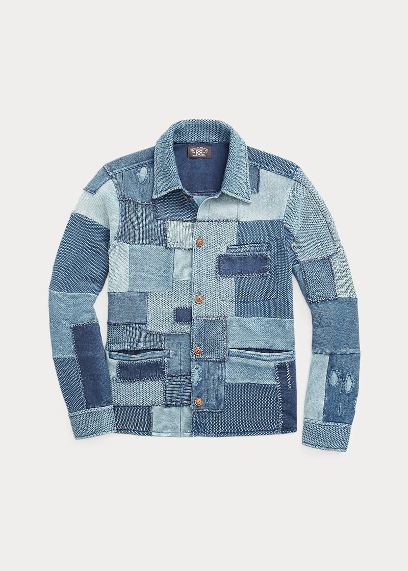 Patchwork Cotton Workshirt Sweater 1