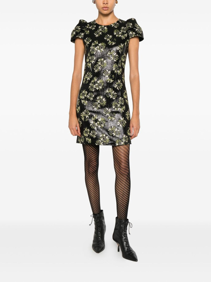 Alexander McQueen floral puff-sleeve dress outlook