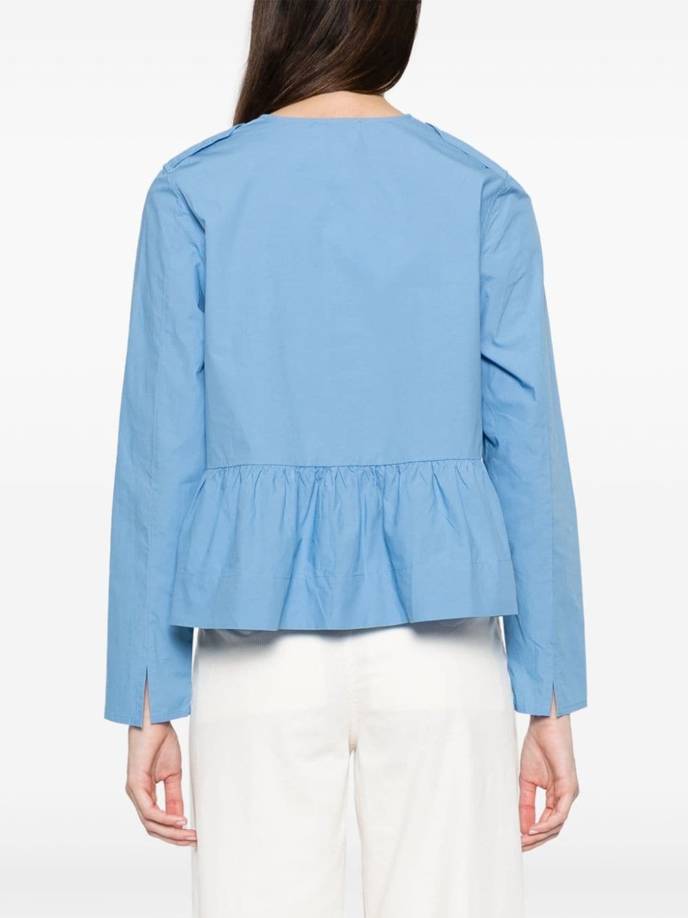 ruffle-detailing organic cotton blouse - 4