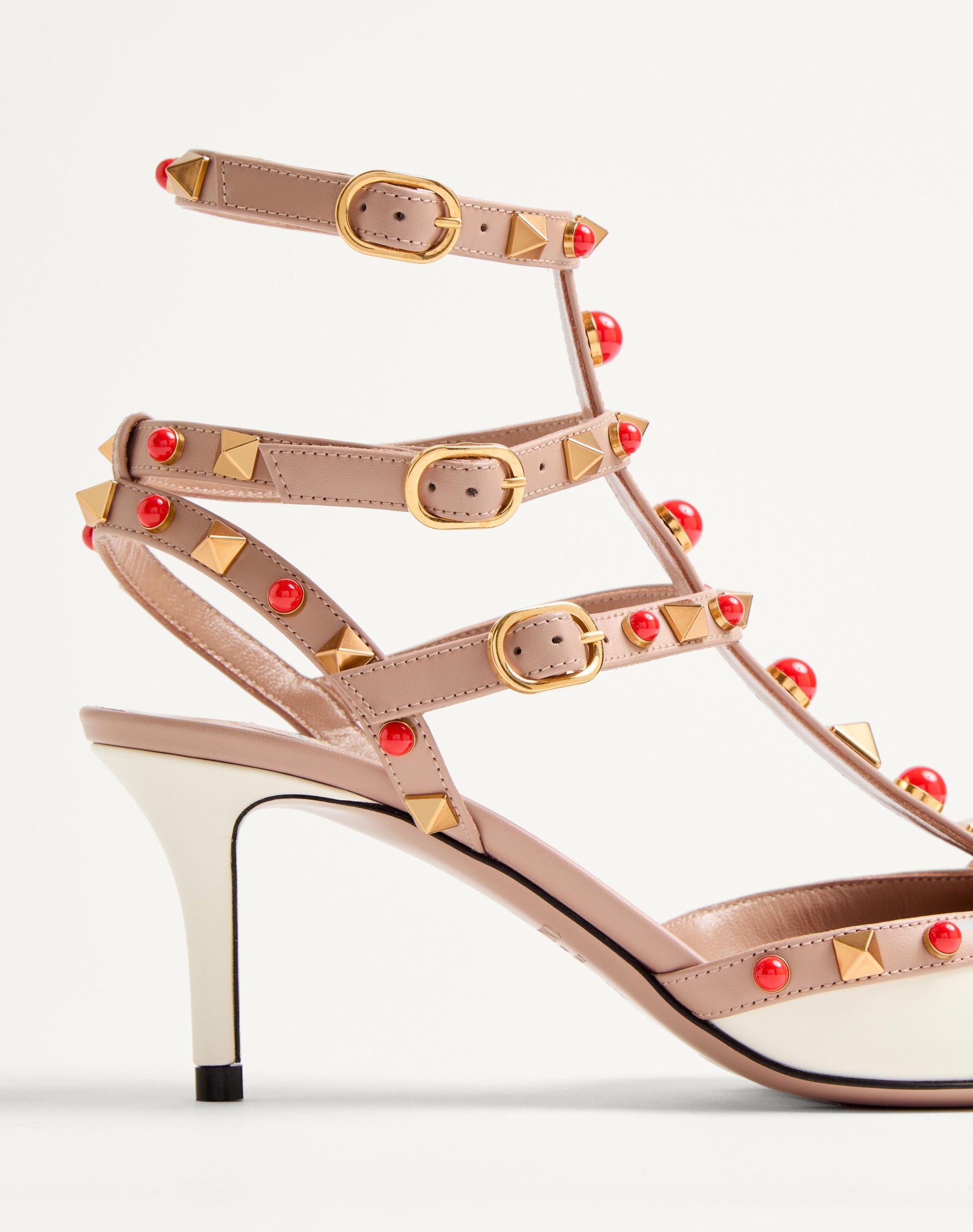 ROCKSTUD CALFSKIN PUMPS WITH CABOCHON STONES 65MM - 7