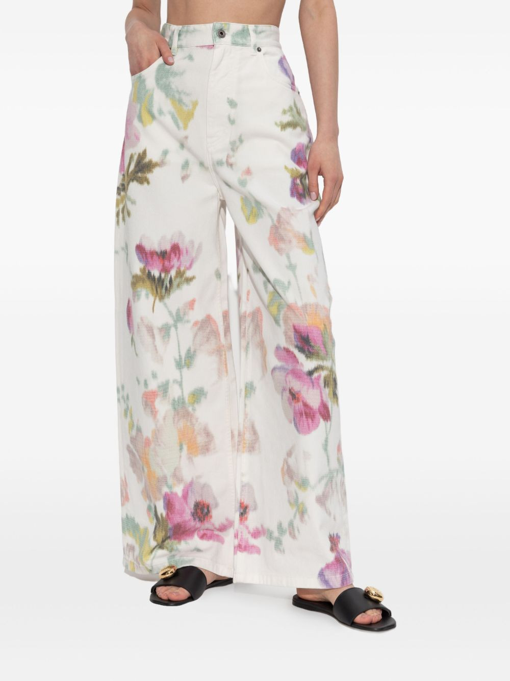 floral-print trousers - 3