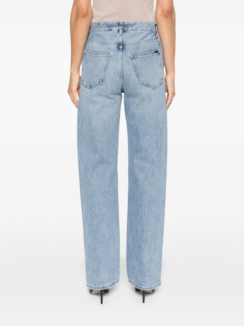 washed straight leg jeans - 4