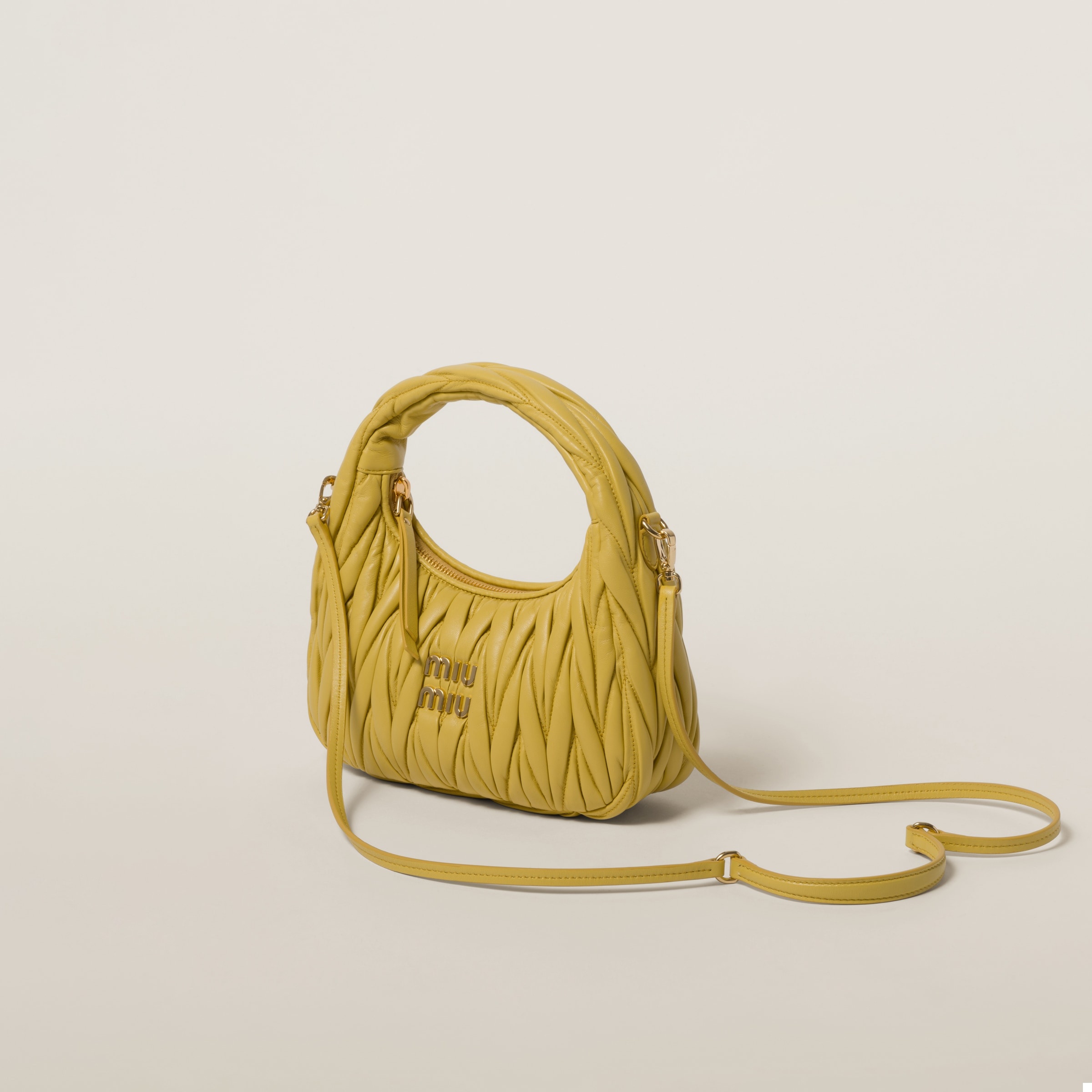 Wander matelassé nappa leather mini hobo bag 3