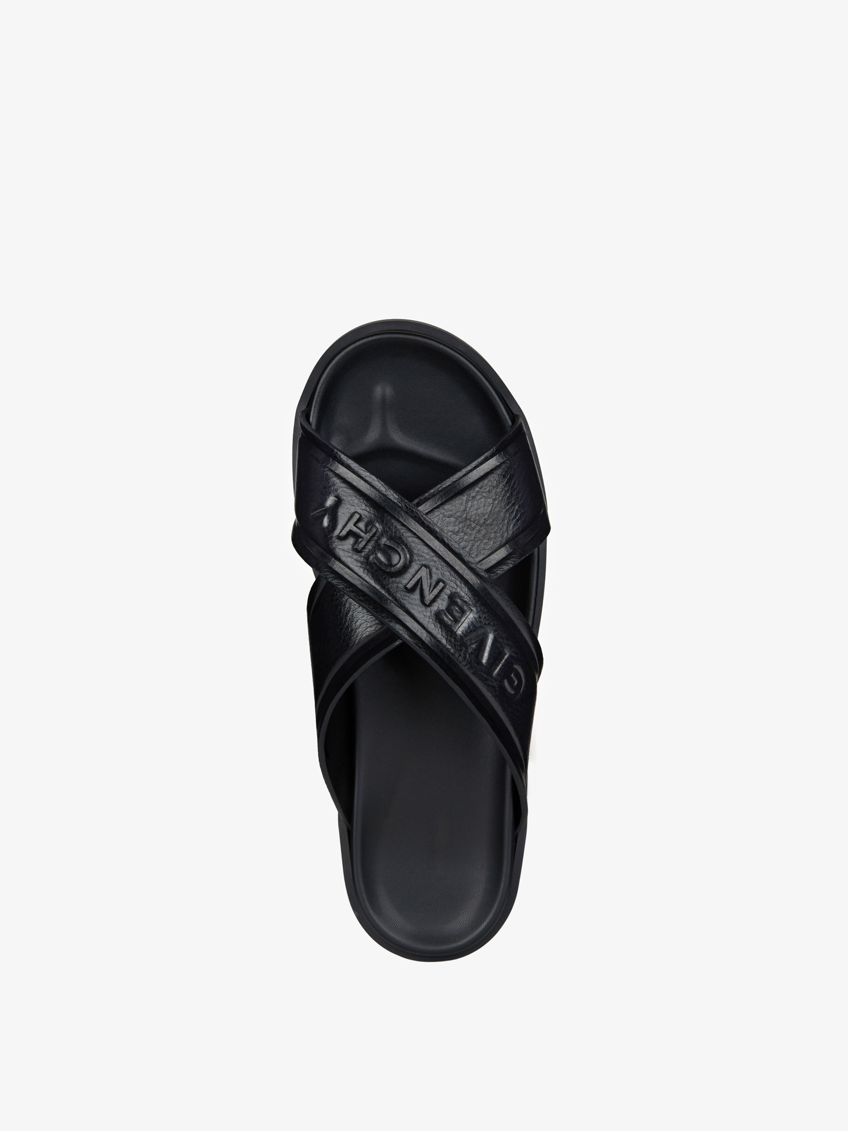 G PLAGE FLAT SANDALS WITH CROSSED STRAPS IN LEATHER - 4