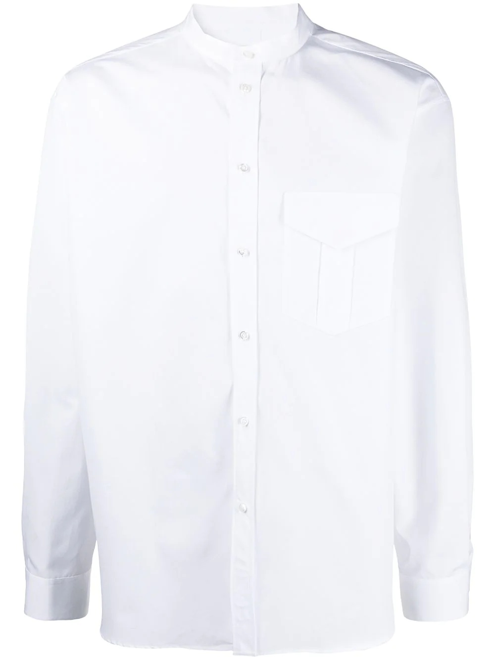 mandarin-collar cotton-poplin shirt - 1