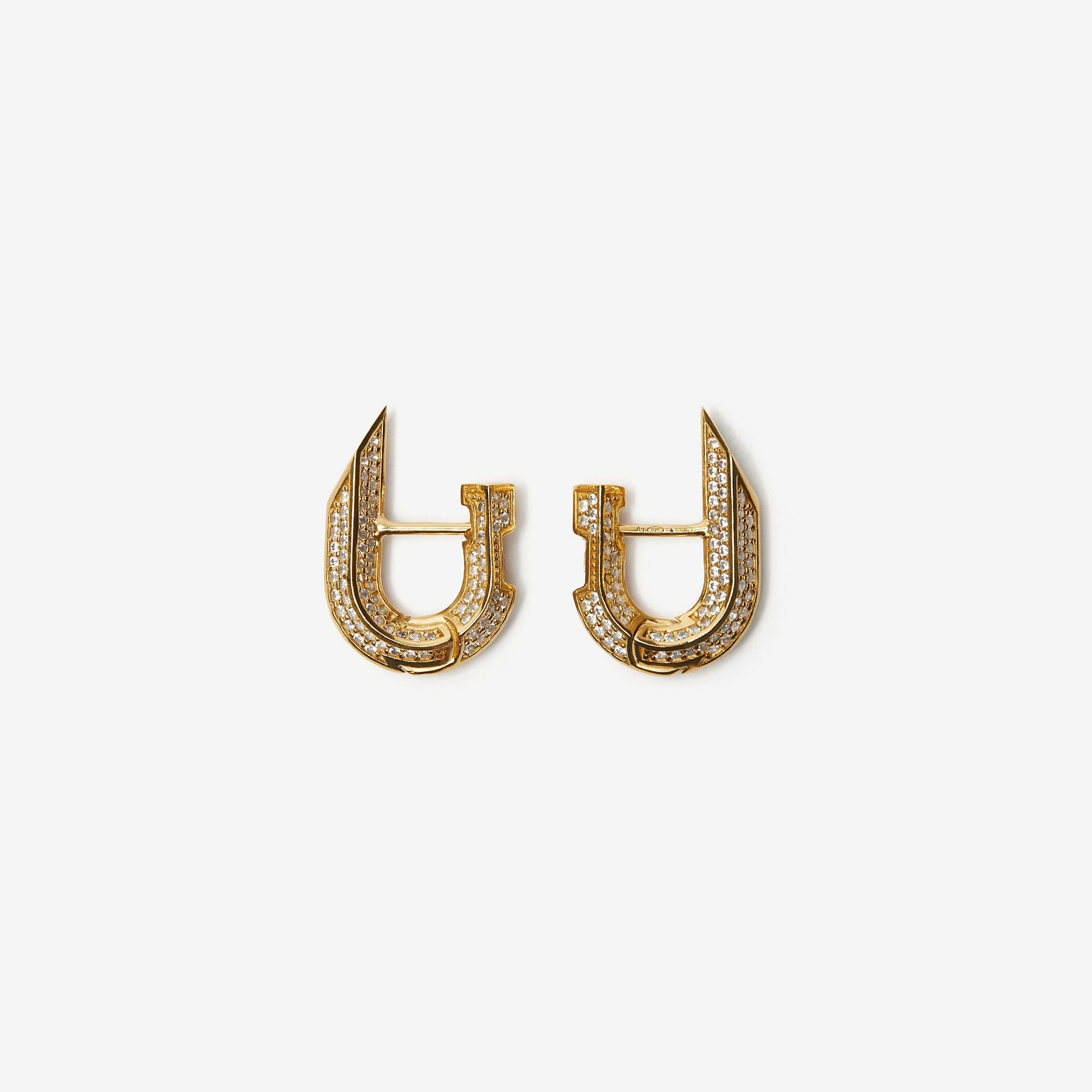 Hollow Spike Pavé Earrings - 2