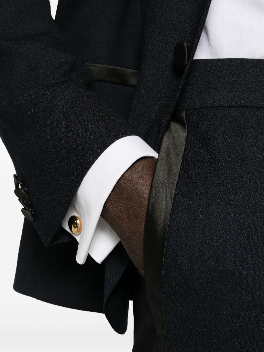 satin-trim tailored trousers - 5