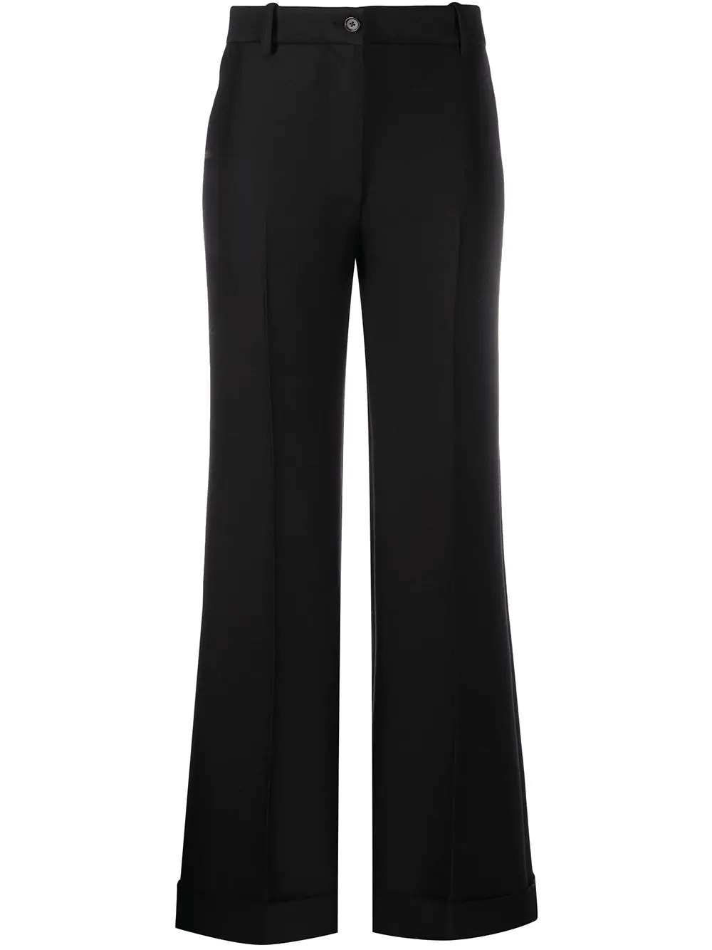 rolled hem straight-leg trousers - 1