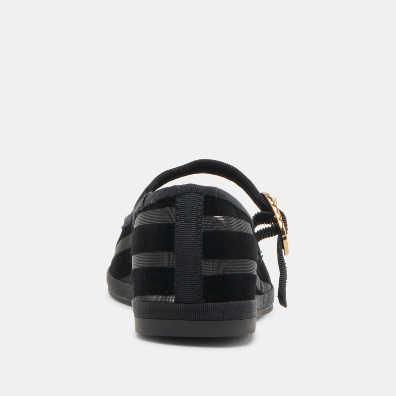 TAMEKA BALLET FLATS BLACK STRIPE MESH 7