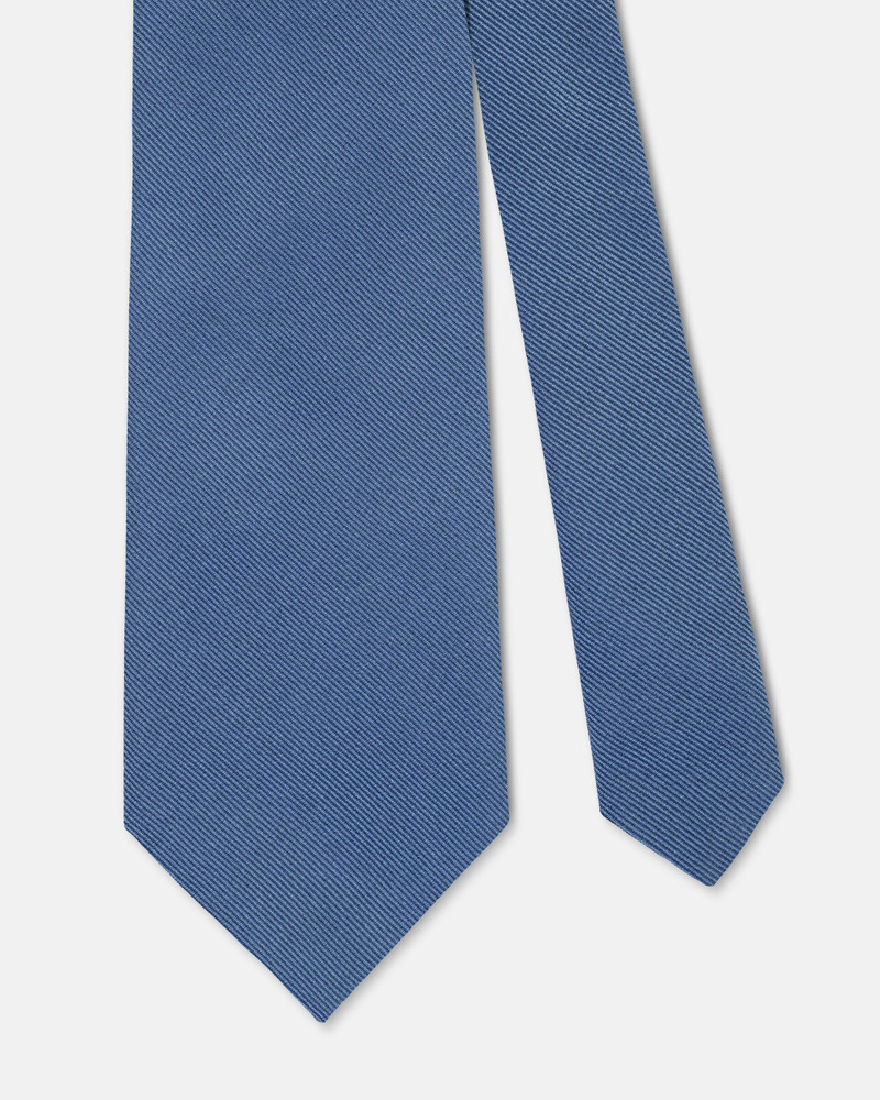 J. PRESS MADE-IN-ITALY BLUE SOLID SILK REPP TIE outlook