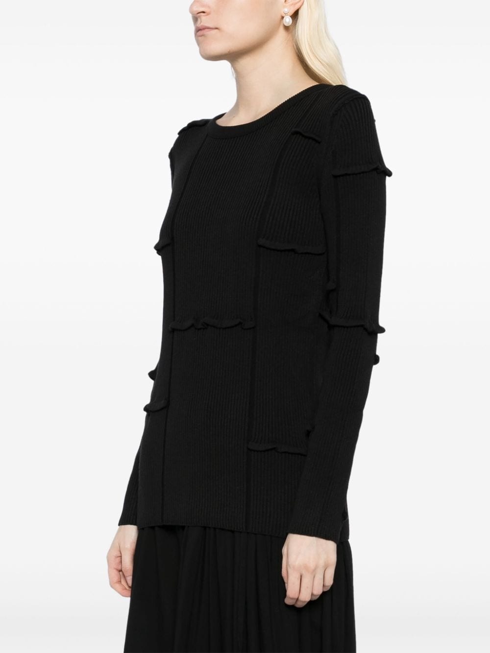 ribbed-knit long-sleeved jumper - 3