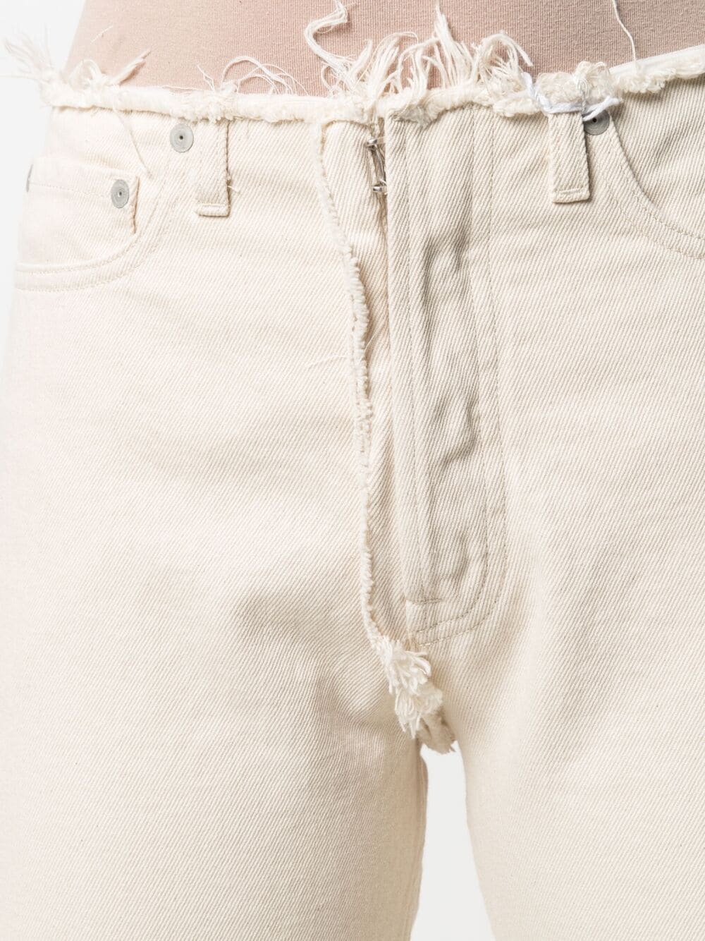 frayed straight-leg jeans - 5
