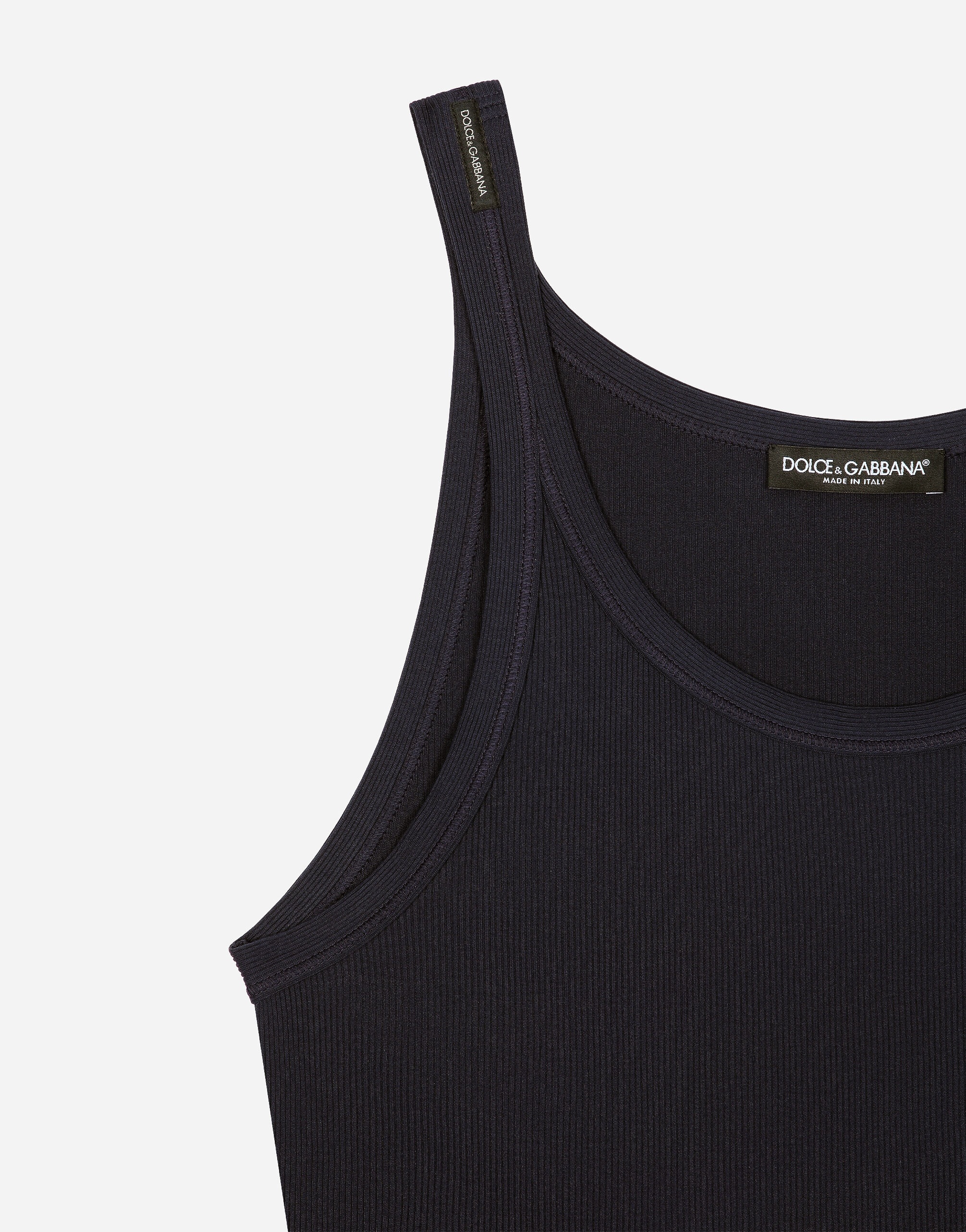 Slim-fit fine-rib singlet - 3