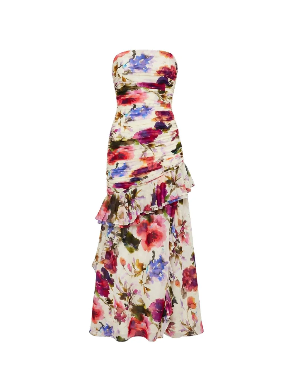 Viola ruched ruffled maxi dress - 1