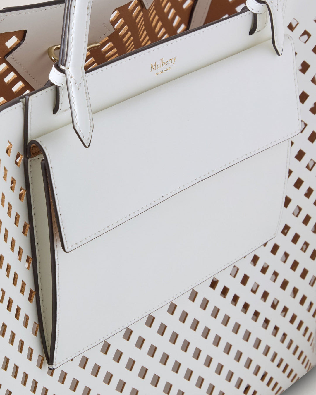 Xl Perforated Tote White Perforated Leather - 4