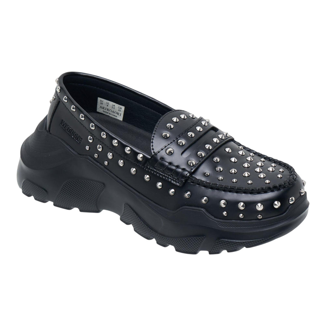 Black White Womens Contrast Flat Shoes - 2