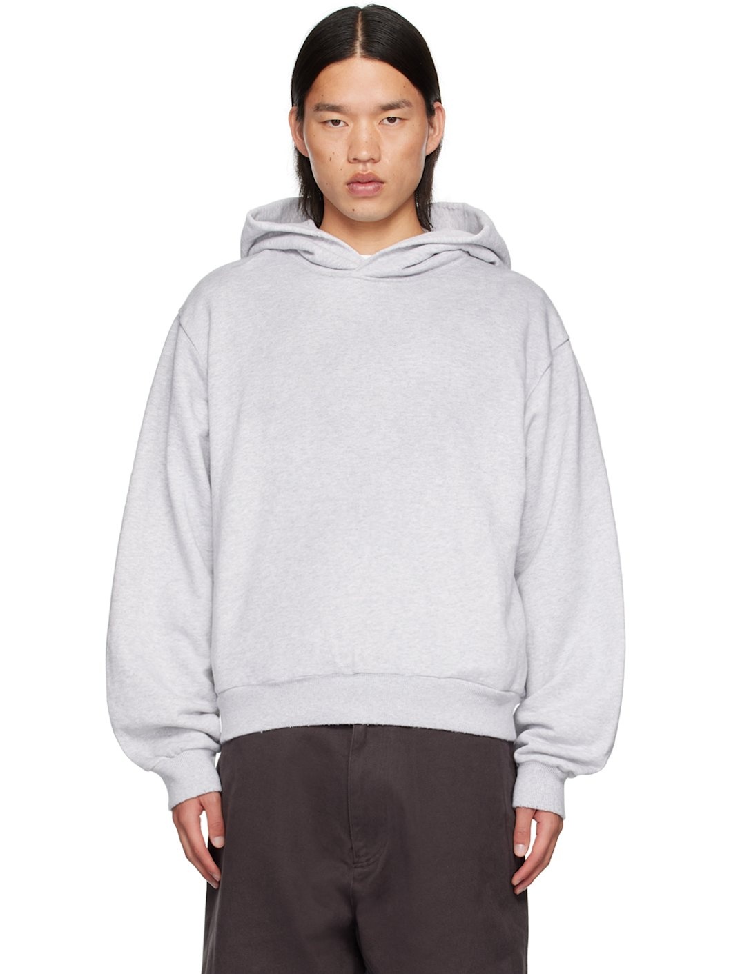 Gray Printed Logo Hoodie - 1