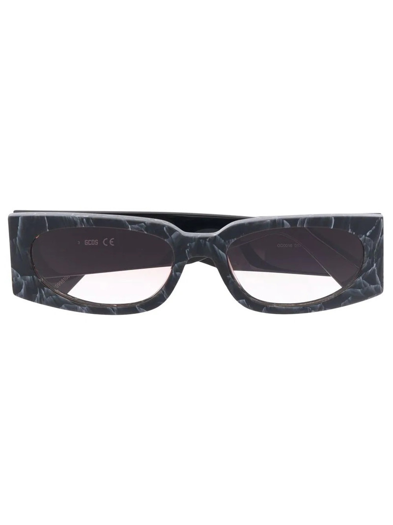 marble-effect rectangular-frame sunglasses 1