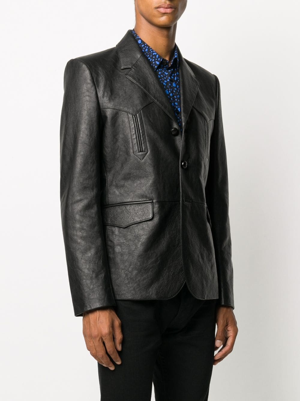 lambskin blazer - 3