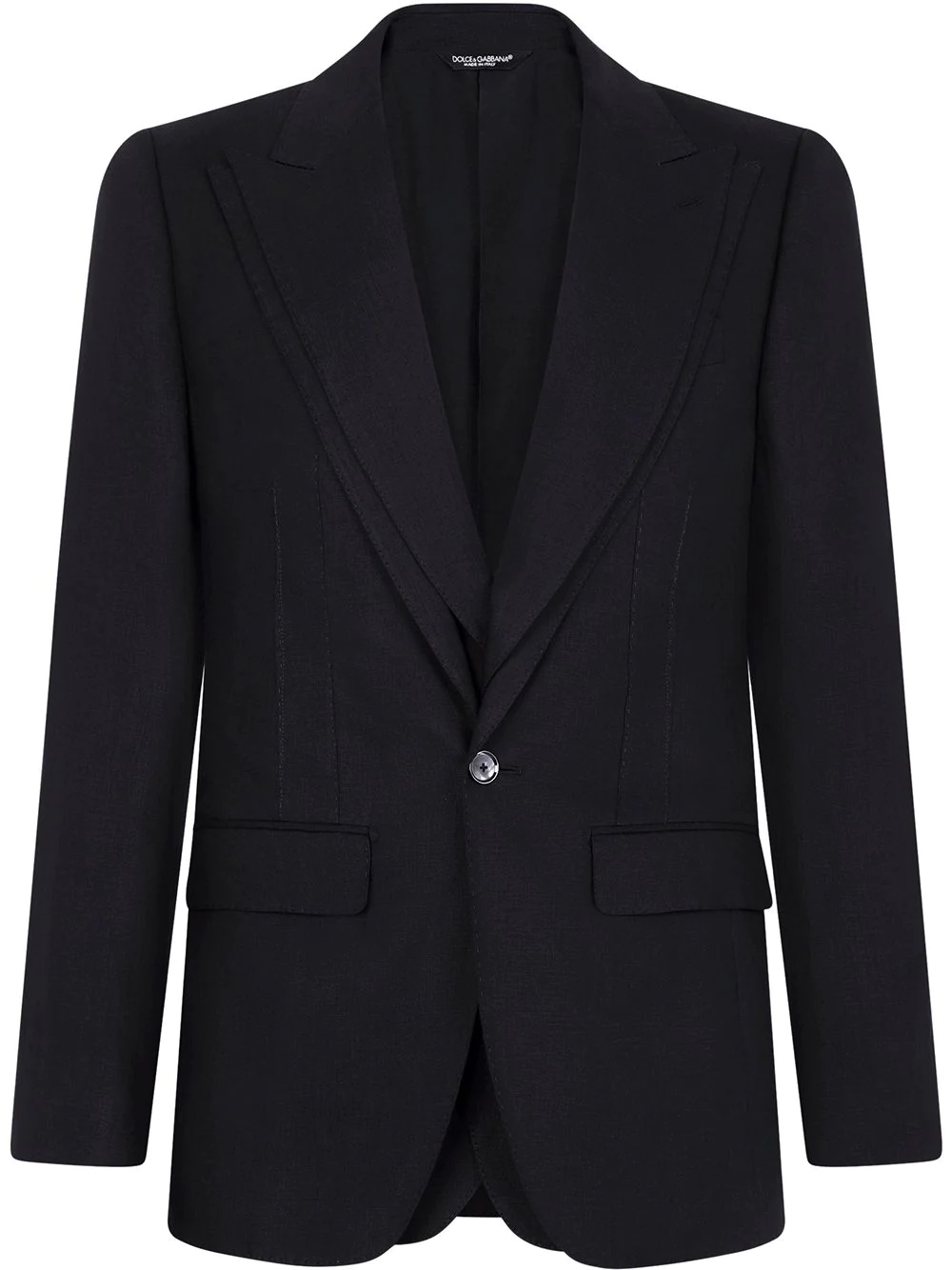 layered single-breasted blazer - 1