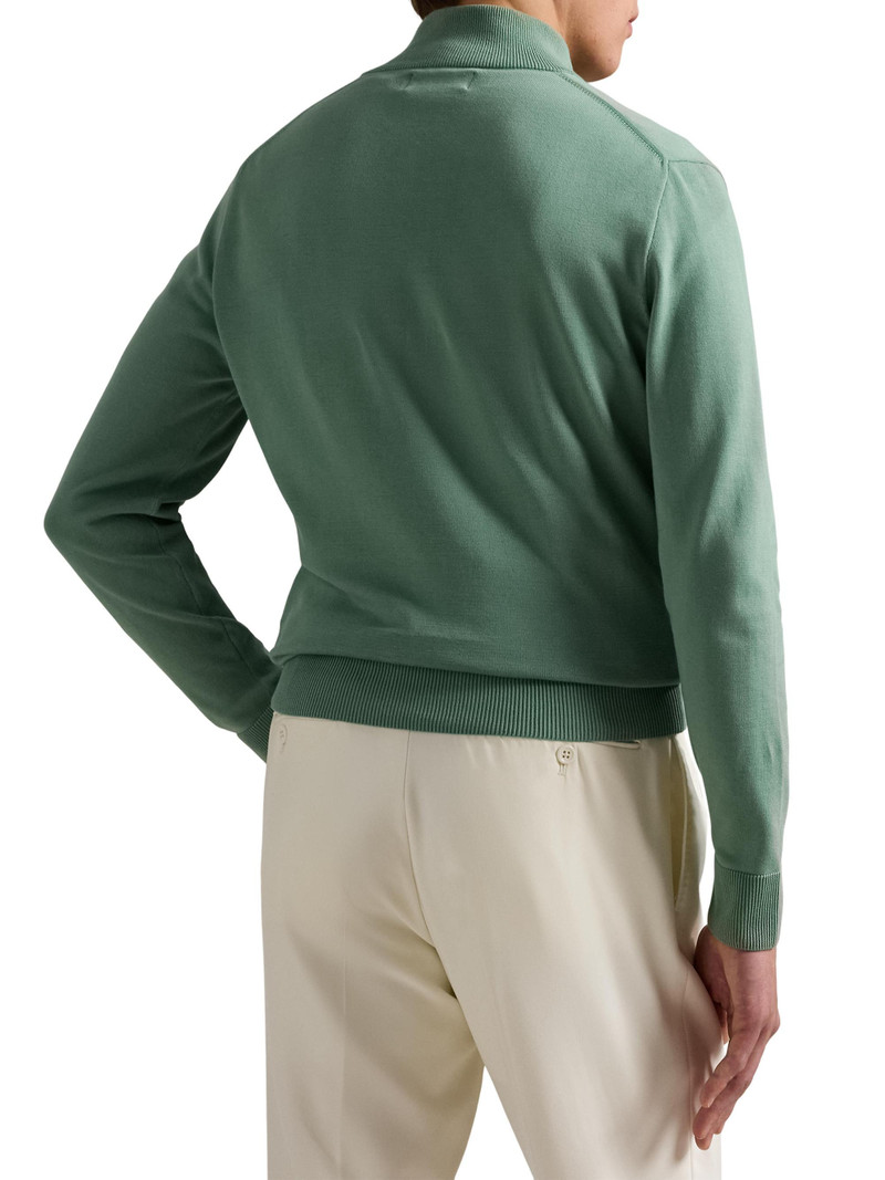 Men's Cotton Quarter-Zip Sweater - Faded Mint 4