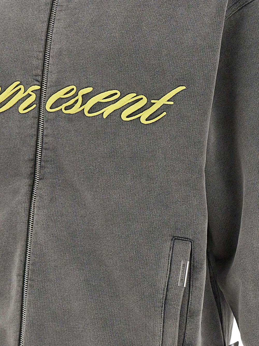 contrasting-detail zip-up hoodie - 3