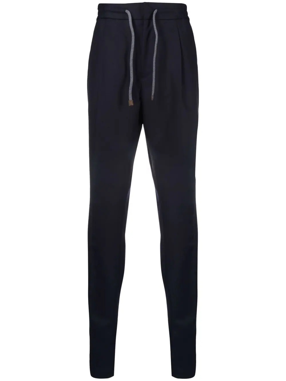 high-rise straight leg wool trousers - 1