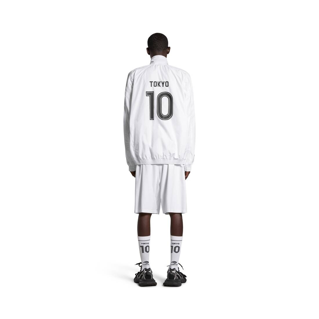 BALENCIAGA Tokyo Soccer Tracksuit Jacket in White | REVERSIBLE