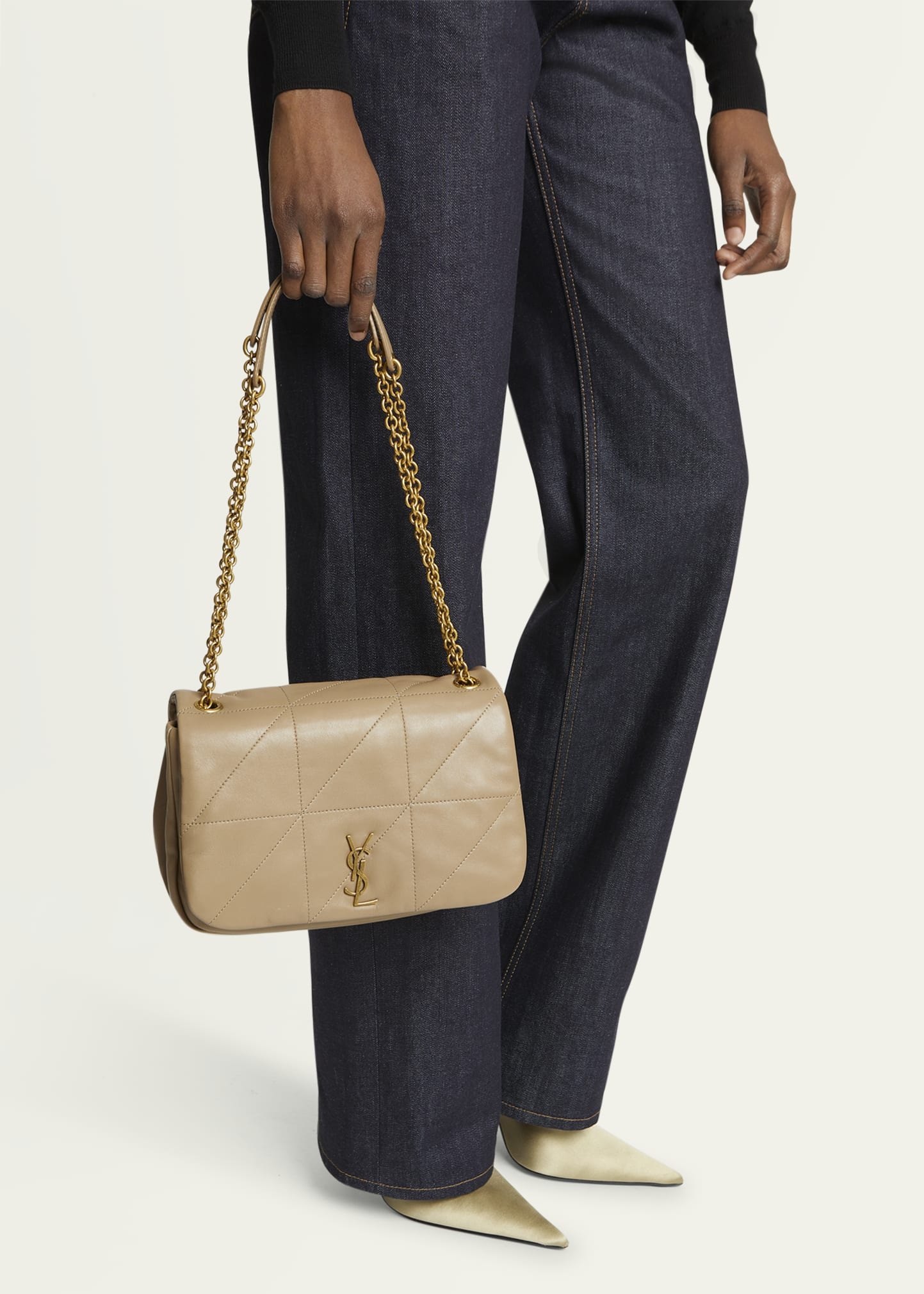 Jamie 4.3 Small YSL Shoulder Bag in Quilted Smooth Leather - 2