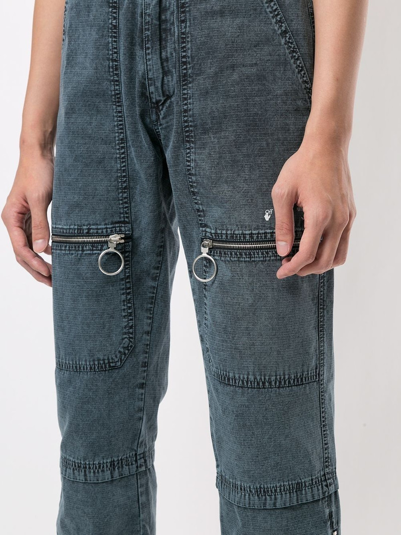 zip-detail straight-leg trousers 5