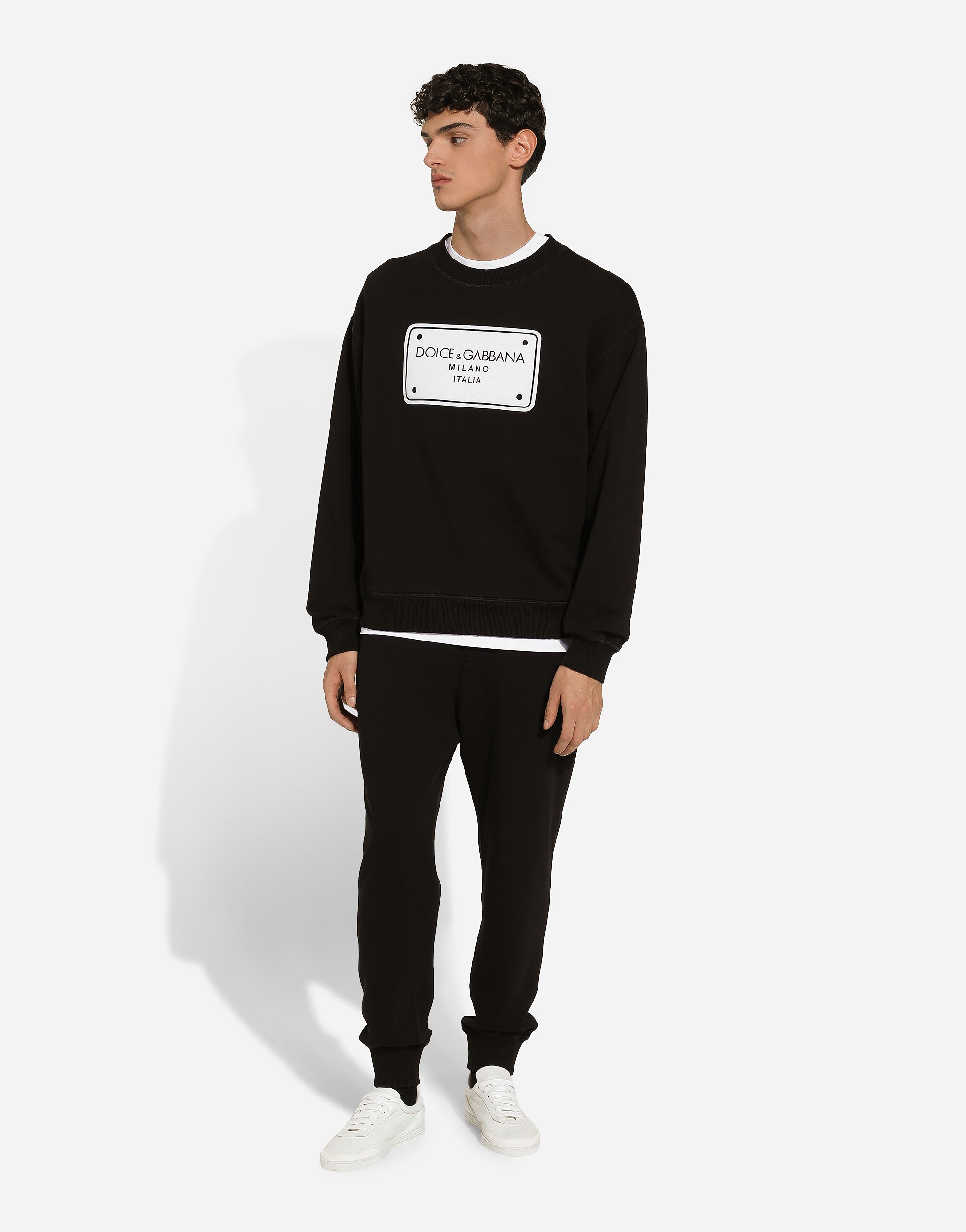 Jersey sweatshirt with DG logo tag embroidery - 2