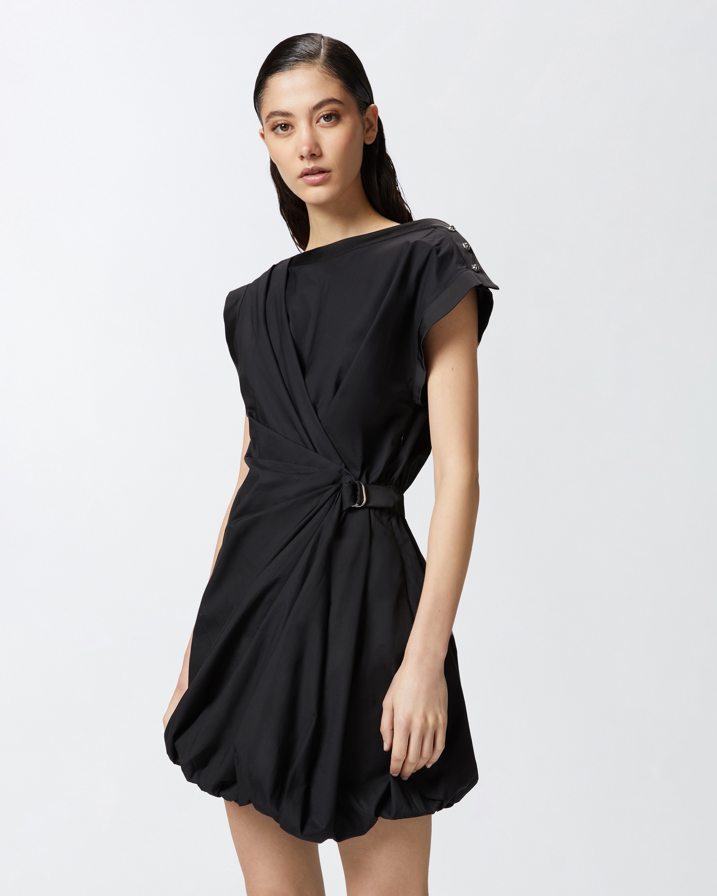 POPLIN DRESS WITH CRISSCROSS - 3