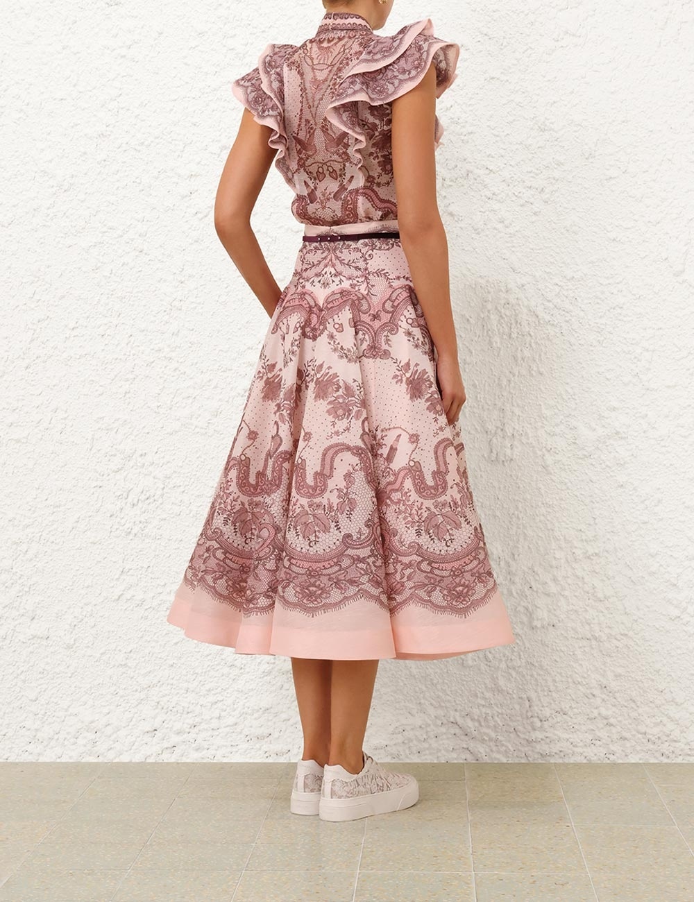 CRUSH FLARED MIDI SKIRT - 4