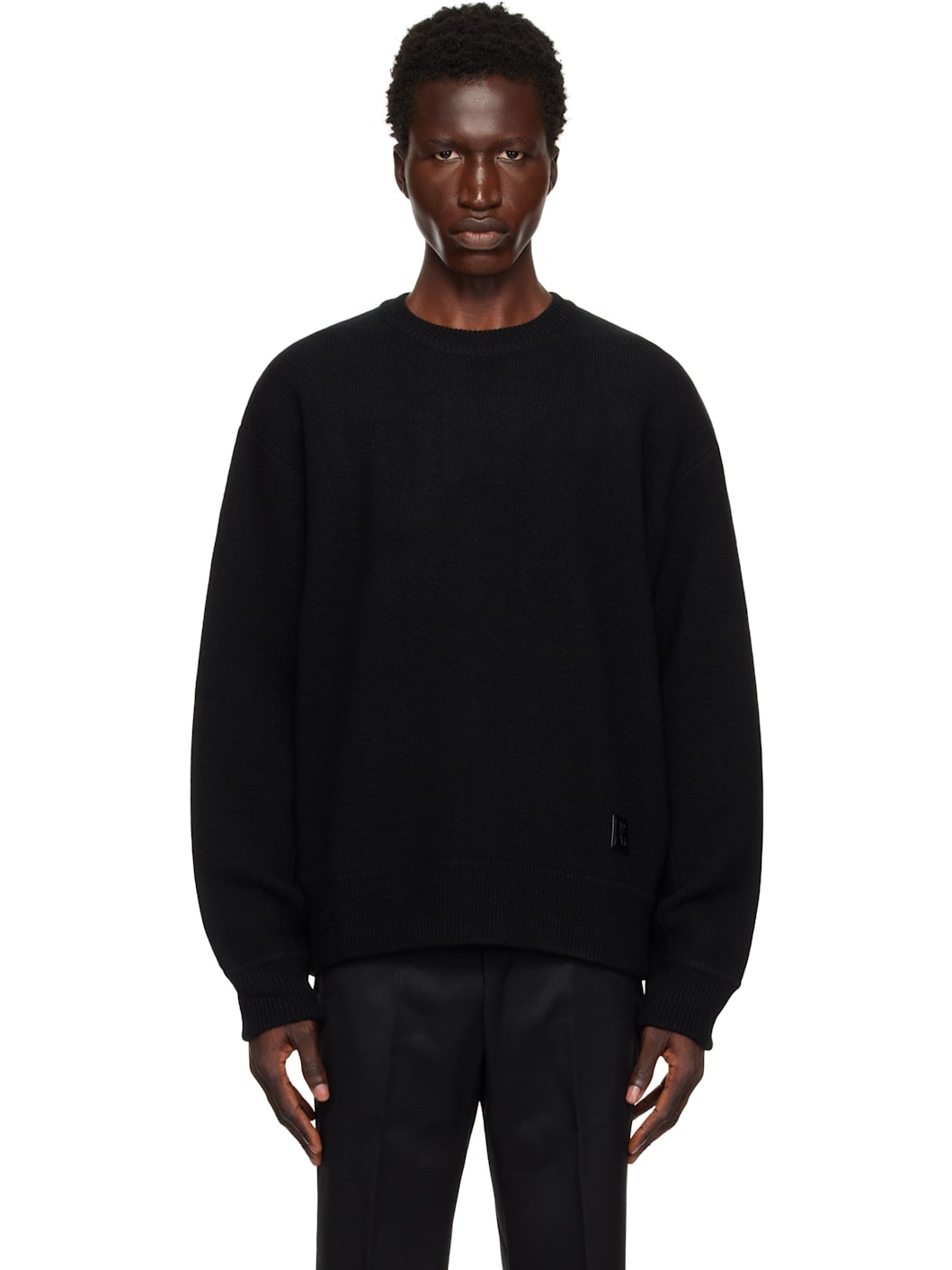 Black Round Neck Sweater - 1