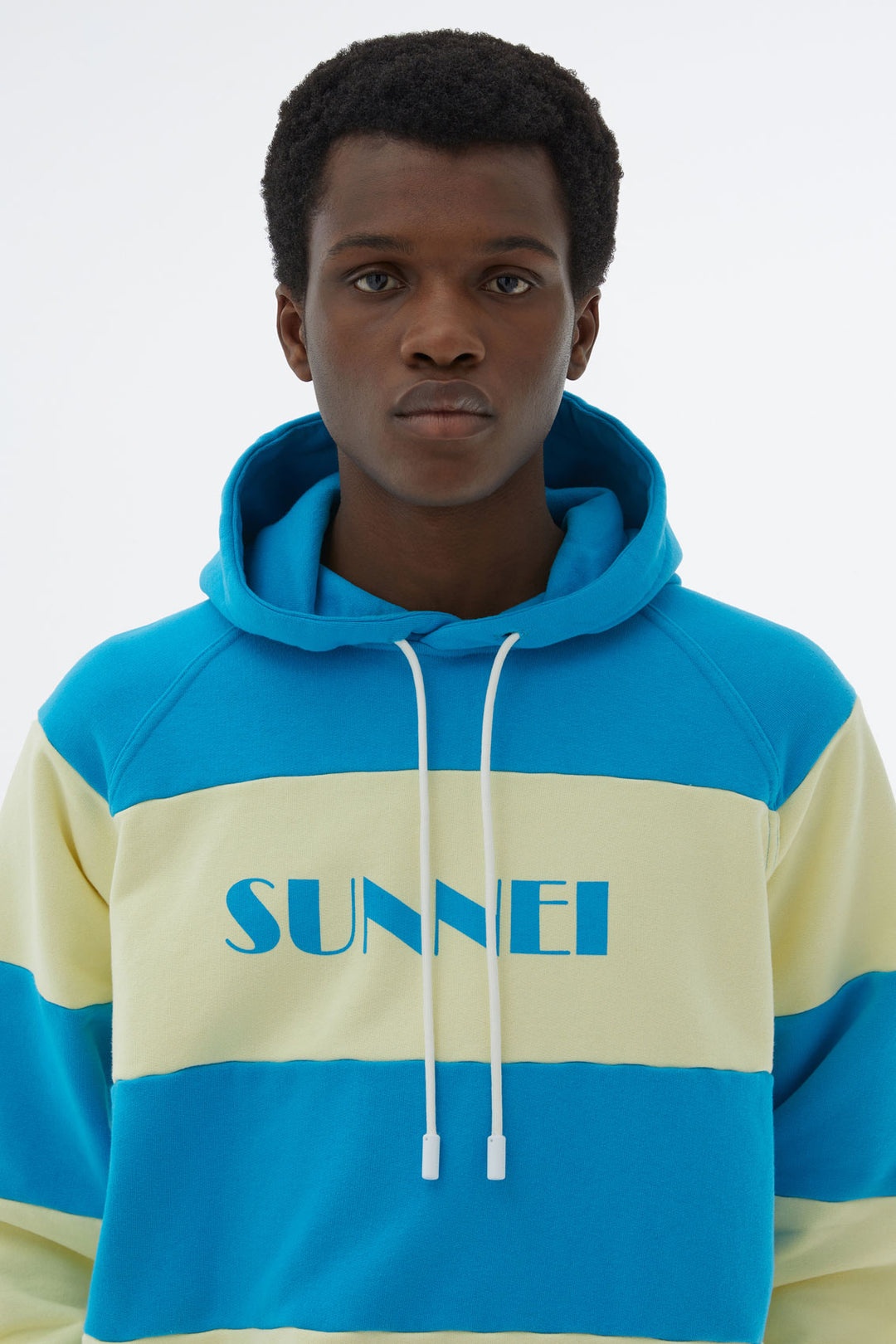 AZURE & LIGHT YELLOW HOODIE WITH LOGO - 5