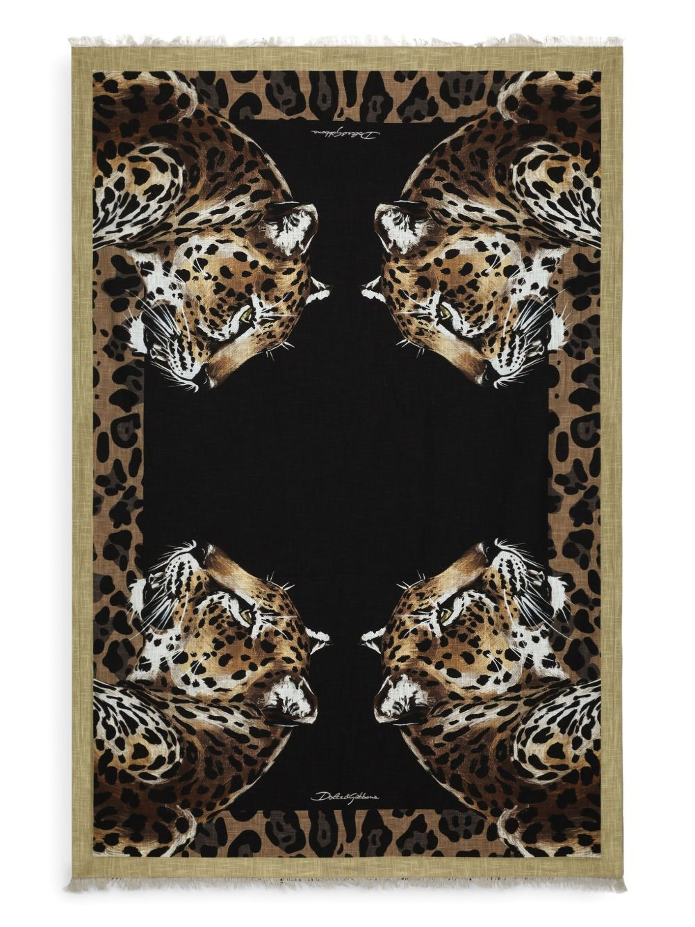 leopard-print beach towel - 2