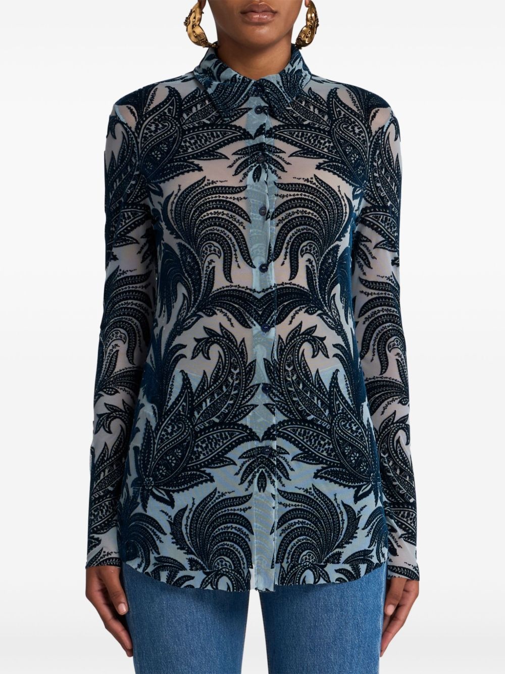 paisley-jacquard shirt - 2