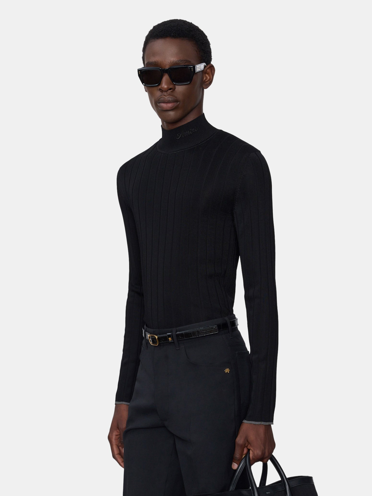 SCRIPT MOCK NECK SWEATER - 3