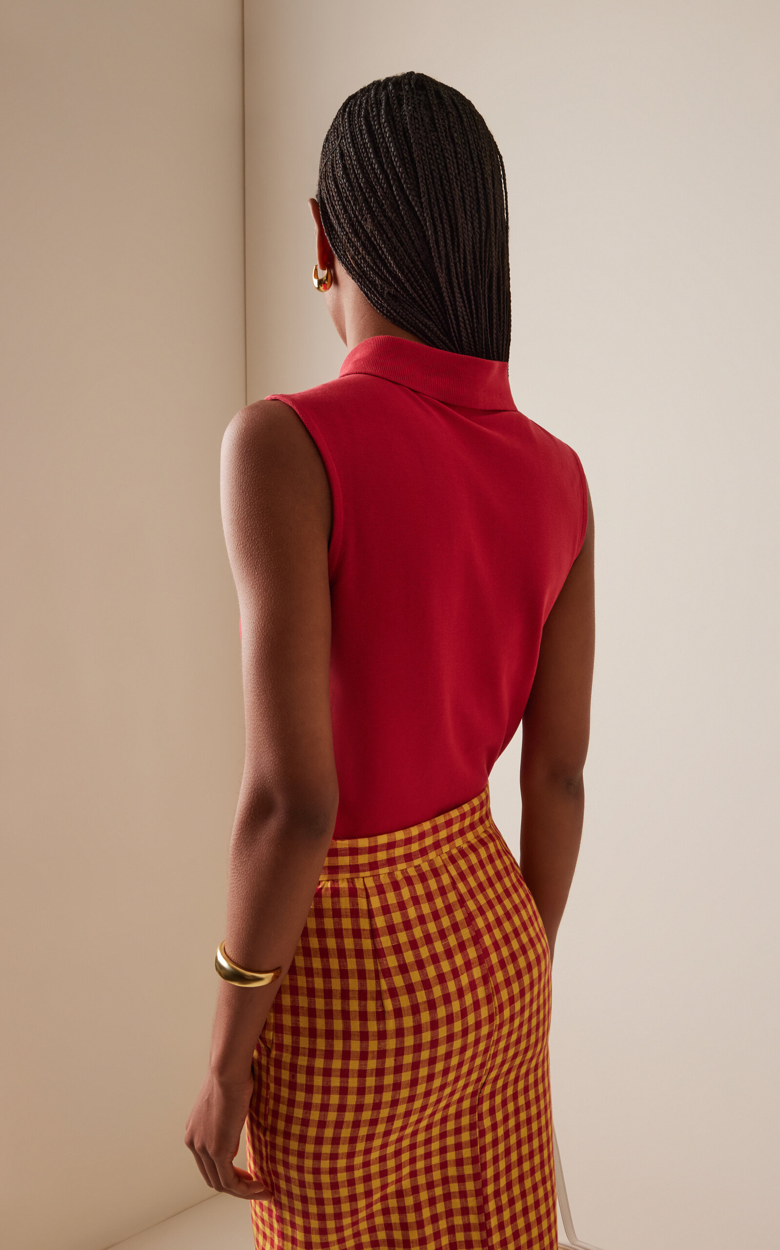 Lauren Cotton Polo Tank Top red - 4