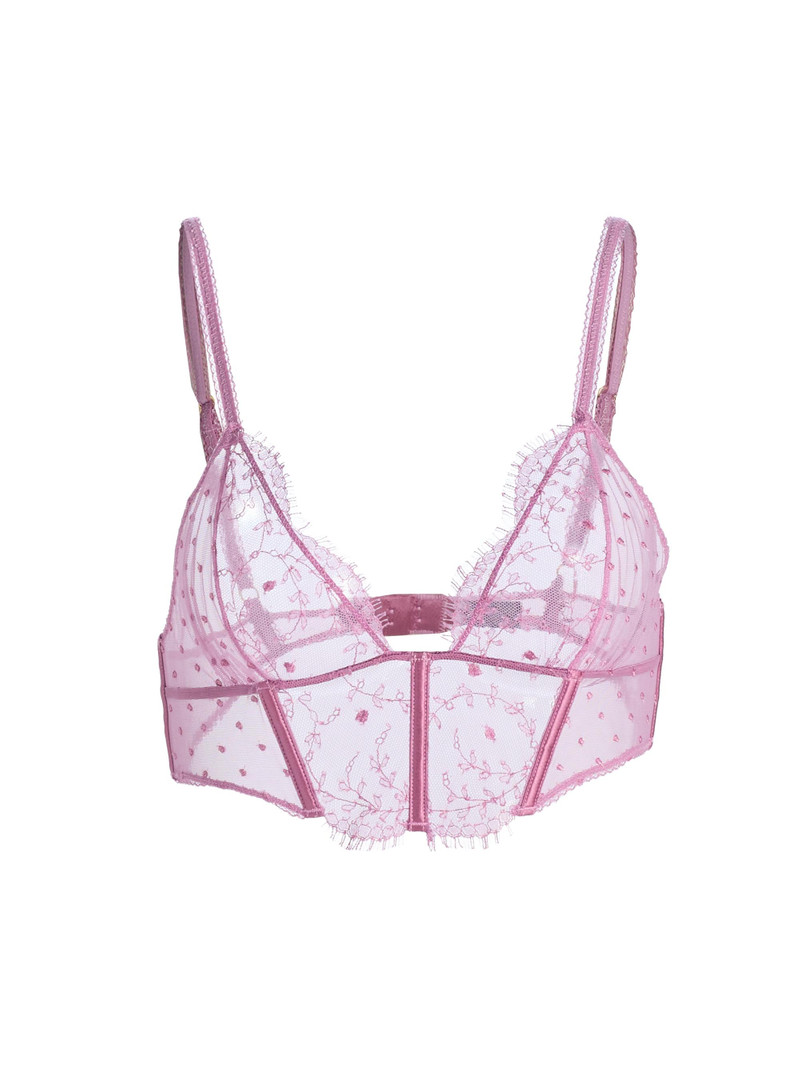 Women's Merci Beaucoup Laced Longline Bra - Mauve 1