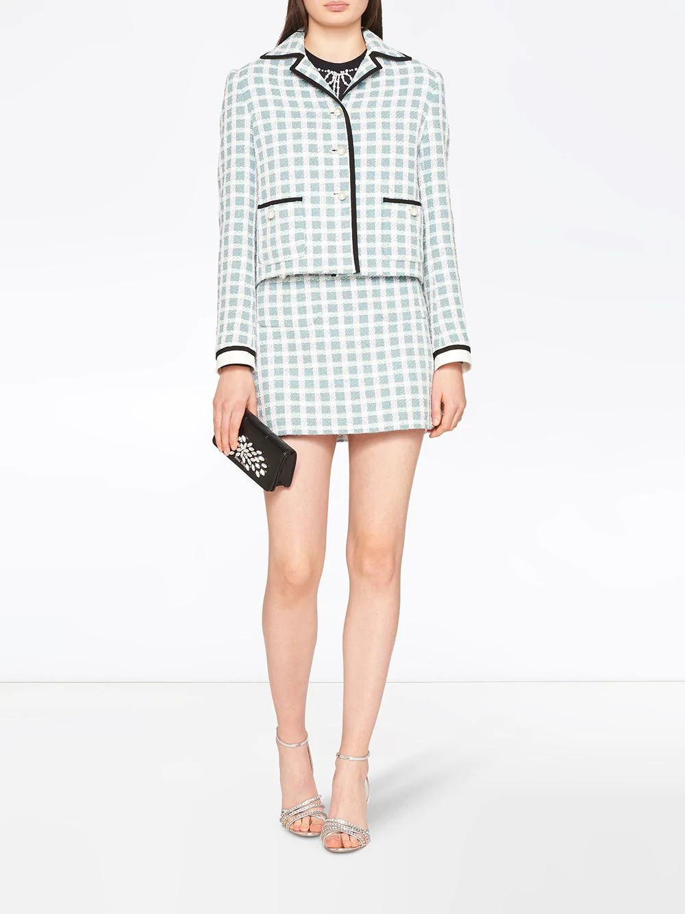 checked tweed jacket - 2