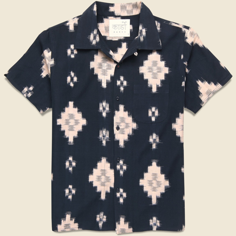 Handwoven Ikat Shirt - Black 1