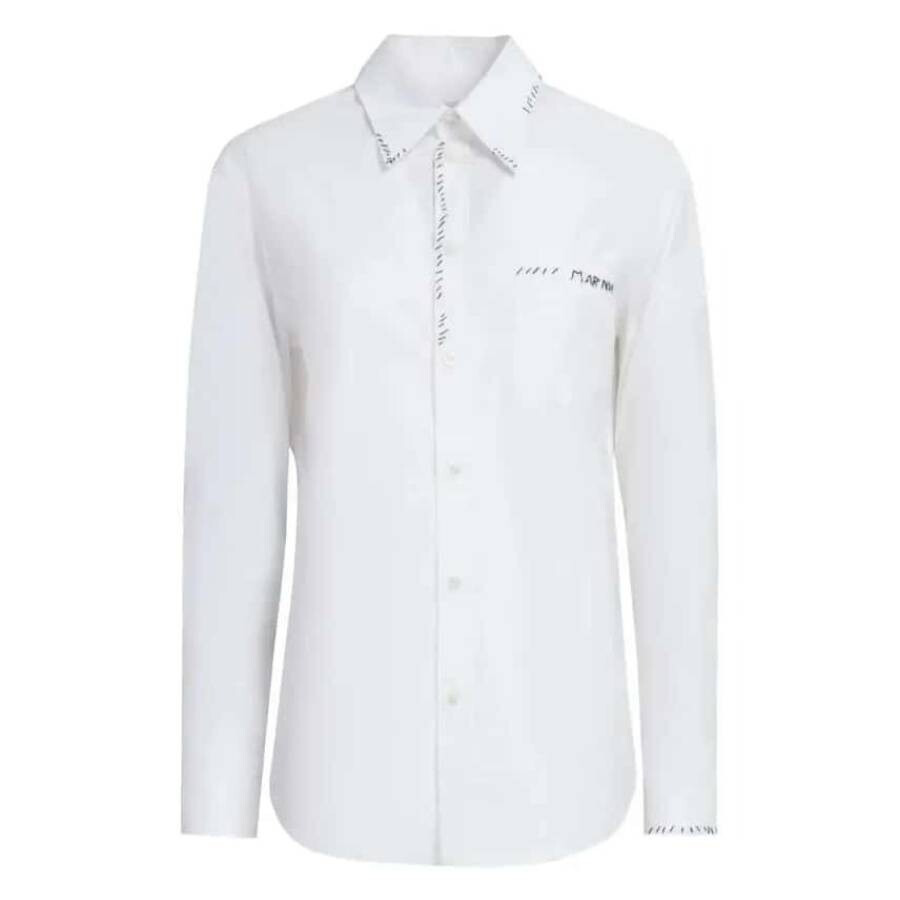 Marni White Cotton Poplin Shirt - 5