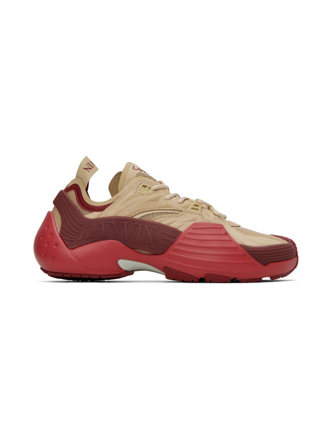 Beige & Red Flash-X Sneakers - 1