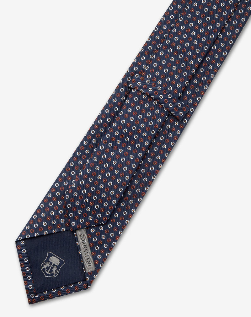 Blue/burgundy pure silk tie 3